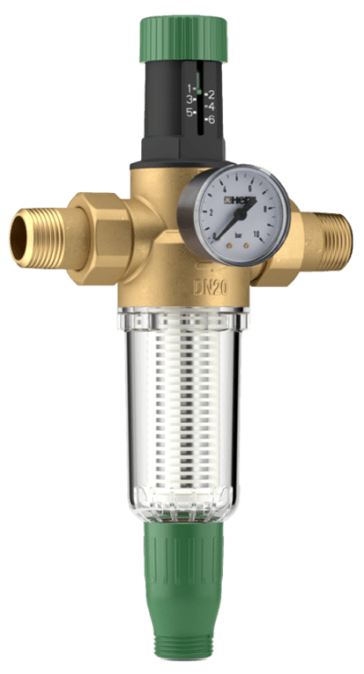 Herz Rregullator I shtypjes me manometer dhe filter te madh + zbrazje automatike 1" Rtf694
